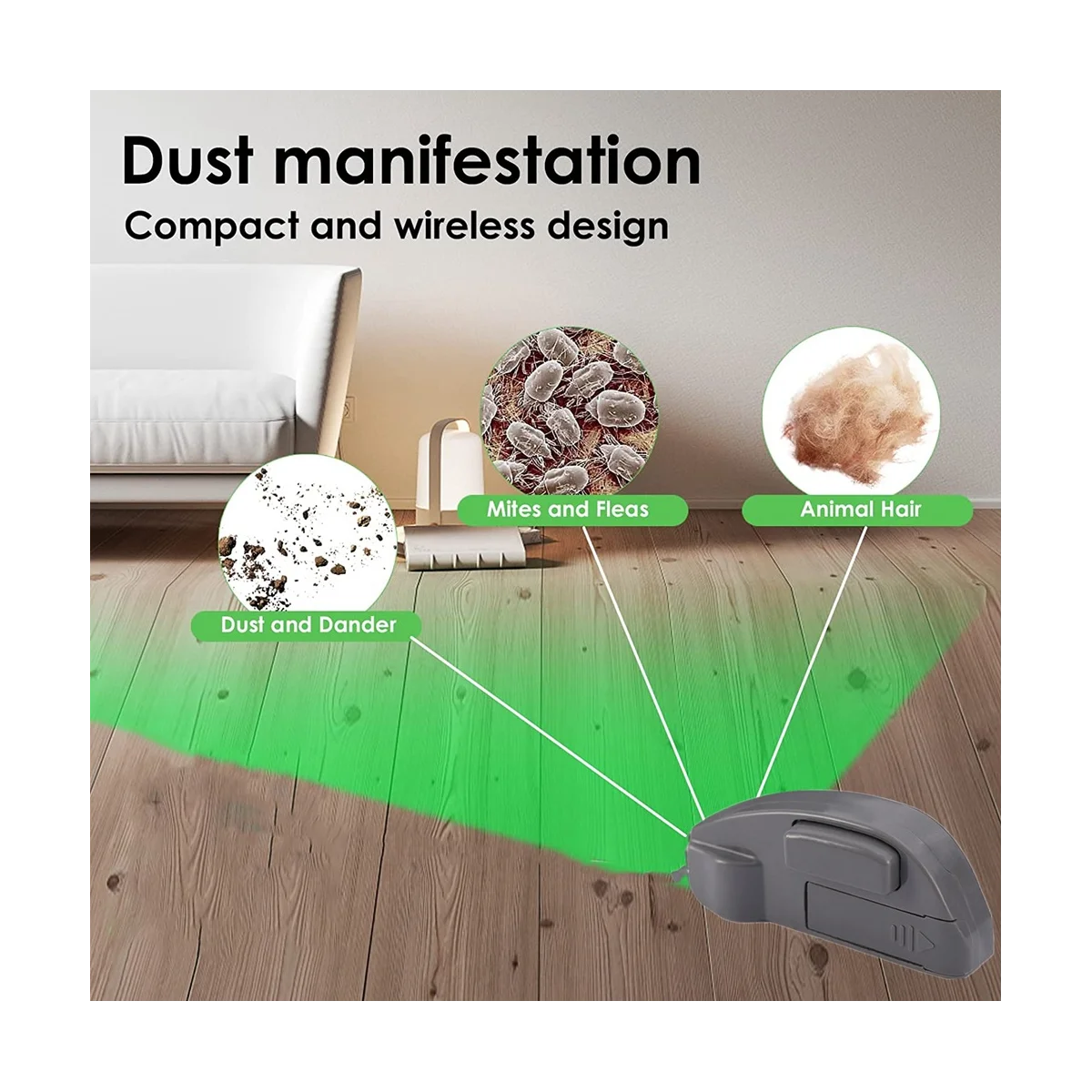 Светодиодный индикатор пыли пылесоса, очищающий от скрытой пыли, шерсти домашних животных, аксессуары для пылесоса для домашнего зоомагазина