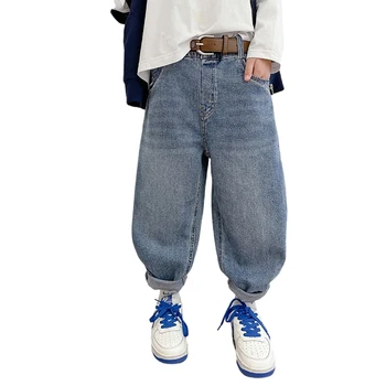 Джинсы для мальчиков, джинсы в стиле пэчворк для мальчика, весна-осень, детские джинсы, повседневная детская одежда в стиле 6 8 10 12 14