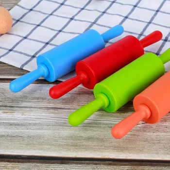 Инструмент для выпечки Маленькая Скалка с пластиковой ручкой Пищевой Силиконовый валик с антипригарным покрытием для муки 22,5 см Скалка Кухонные принадлежности