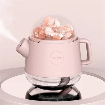Увлажнители из соляного камня, настольные увлажнители для офиса, Креативный чайник, Нано-спрей, увлажнитель воздуха, диффузор эфирного масла, розовый