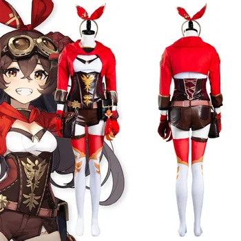 Genshin Impact Amber косплей костюм комбинезон наряды на Хэллоуин карнавальный костюм