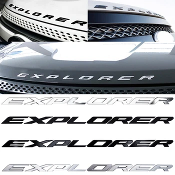3D Эмблема ABS EXPLORER с фиксированными буквами на переднем капоте автомобиля, Хромированный логотип, значок, наклейка для Ford Explorer 2011-2019 2020 2021 Аксессуары