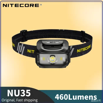 Оригинальная перезаряжаемая гибридная рабочая фара NITECORE NU35 мощностью 460 люмен с двойным питанием.