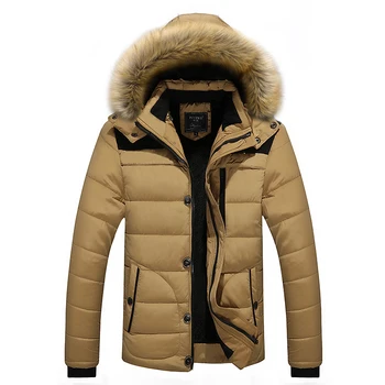 Мужские плюшевые парки с большим утолщением, зимняя куртка Parker, зимнее теплое толстое пальто на молнии, одежда с хлопковой подкладкой, пальто для мужчин