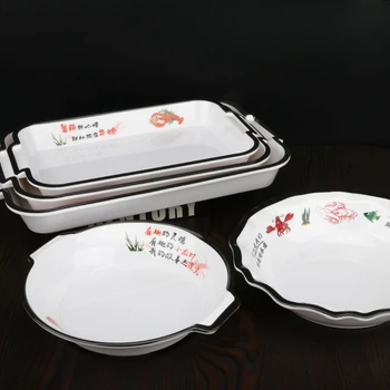 Меламиновая посуда, обеденная тарелка прямоугольной формы