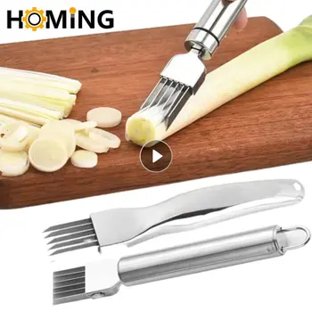 Нож для измельчения лука и чеснока Нож для нарезки зеленого лука из нержавеющей стали Скоростной Измельчитель продуктов Нож для нарезки овощей Инструменты для измельчения