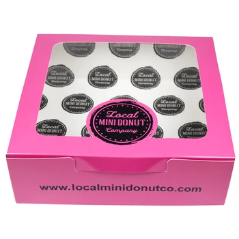 индивидуальный дизайн Новое поступление Бесплатные образцы пищевых продуктов Индивидуальный Розовый цвет Белая картонная коробка для упаковки пончиков Wi