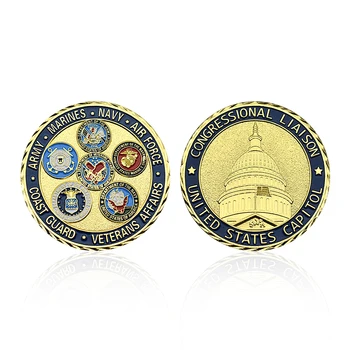 Военная памятная медаль Капитолия США, Коллекционные Золотые монеты, Армейские сувениры, Художественные Поделки, Украшения